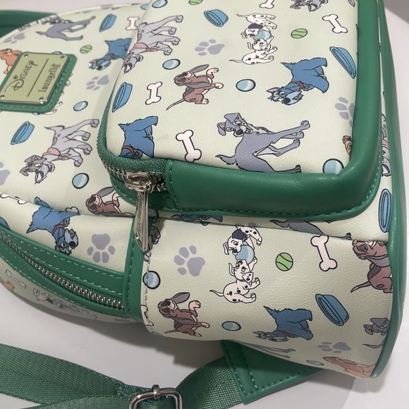 Disney Dogs Loungefly Green Backpack--BEAUTIFUL!! New without Tags--Sold out! - Picture 7 of 11